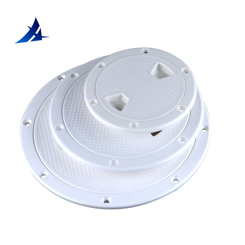 

White 4" 6" 8" ABS Plastic Round Hatch Cover Deck Plate Non Slip Deck Inspection Plate for Marine RV yacht Boat Accessories