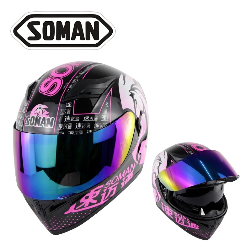 

Мотоциклетный шлем DOT ECE с двойными линзами, гоночный шлем на все лицо, для езды по бездорожью, шлемы для лыжного спорта