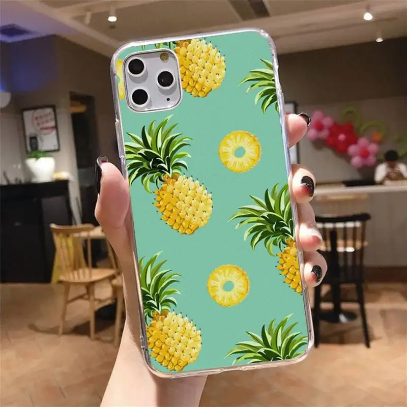 

Summer green leaves fruit lemon grapes Phone Case Transparent soft For iphone 5 s 5c se 6 6s 7 8 11 12 plus mini x xs xr pro max