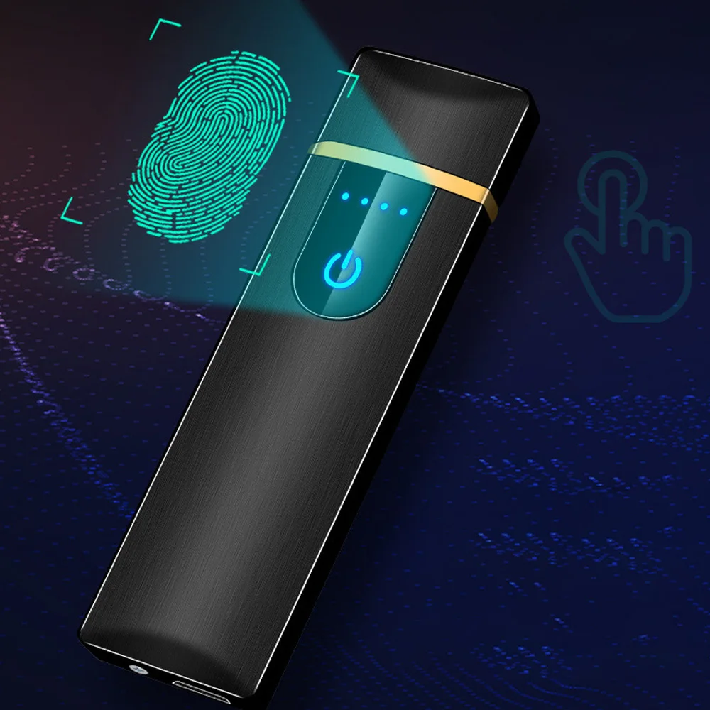 Двусторонняя Зажигалка usb зарядка сенсорный датчик переключатель ветрозащитный