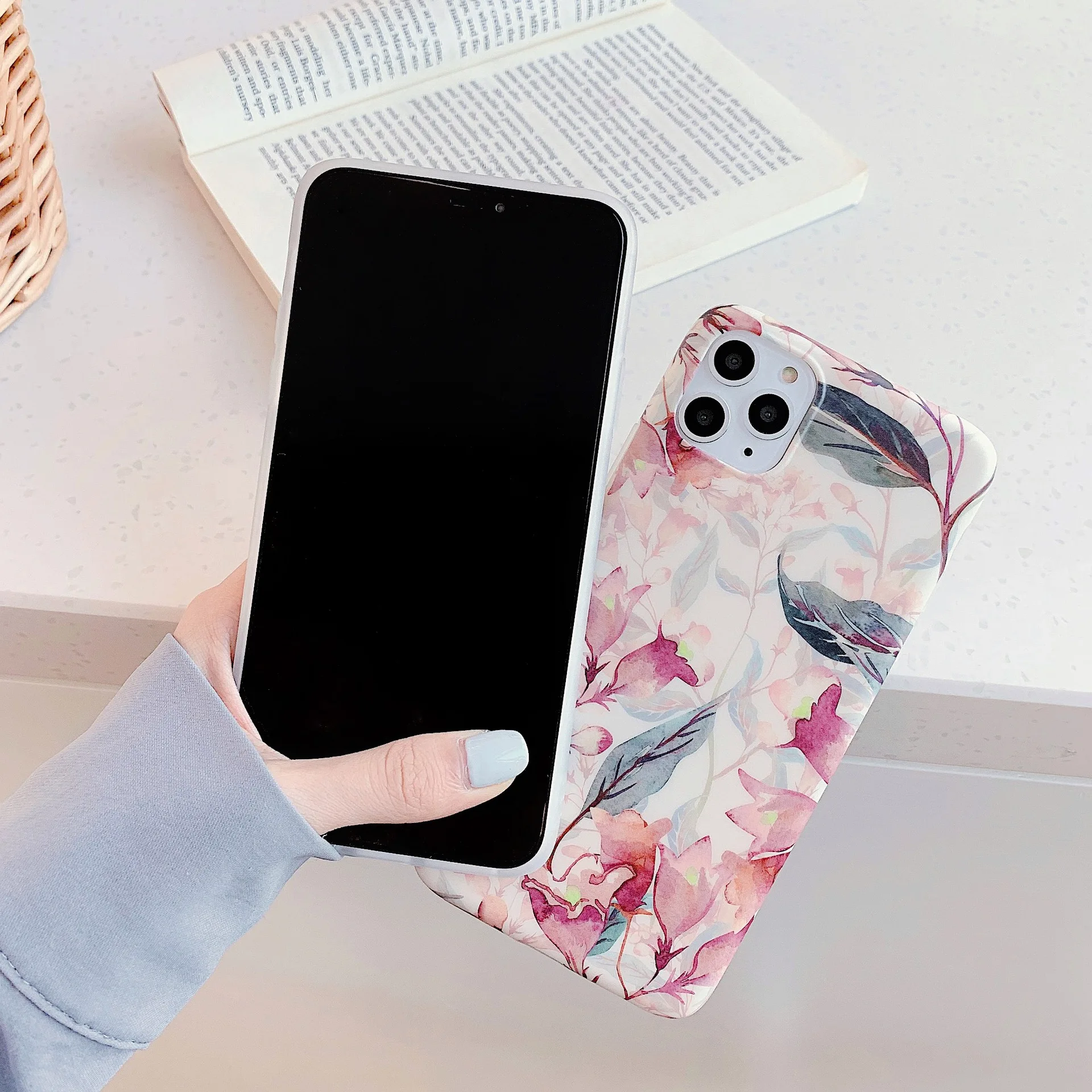 Чехол в стиле ретро с акварельными цветами для iPhone 11 Pro Max XR X XS чехол 7 8 Plus 6 6S задняя