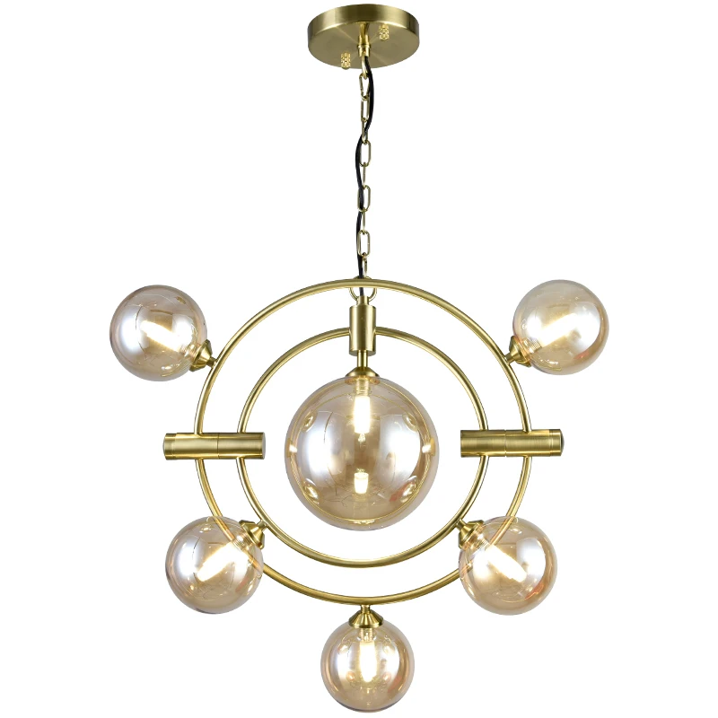 

ZISIZ Modern Global Glass Chandelier Light Nordic Bubble Glass Pendant Hanging Lights Living Room Light Fixture Lamp