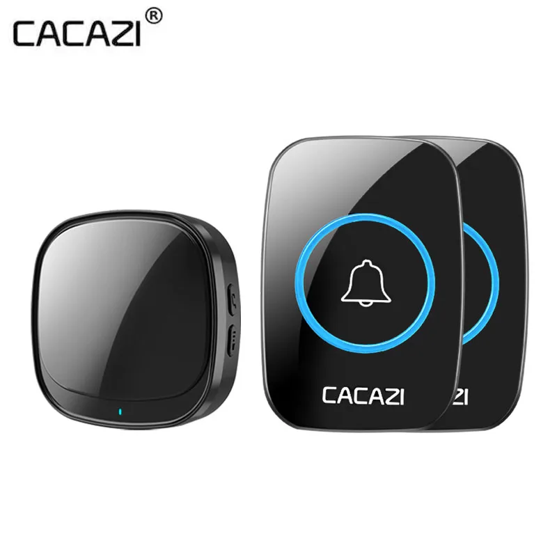 

CACAZI 110db 60 Chimes 5 level 300M Range Door Calling Bell USB Wireless doorbell Waterproof Touch Button LED Light 2021 Newest
