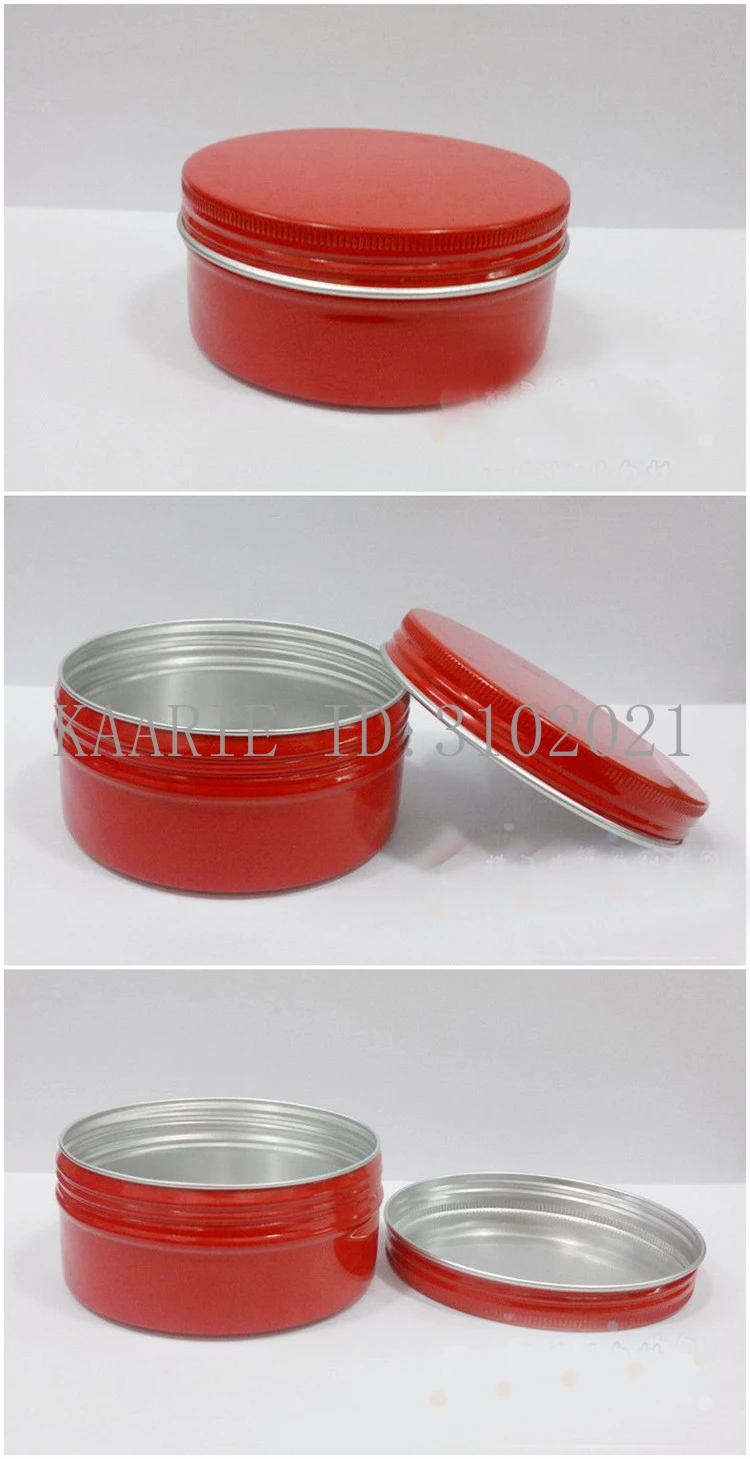 150g ML refillable box red empty round aluminum metal tin cans bottle cosmetic cream 82*38mm DIY jar Aluminum Pot | Красота и