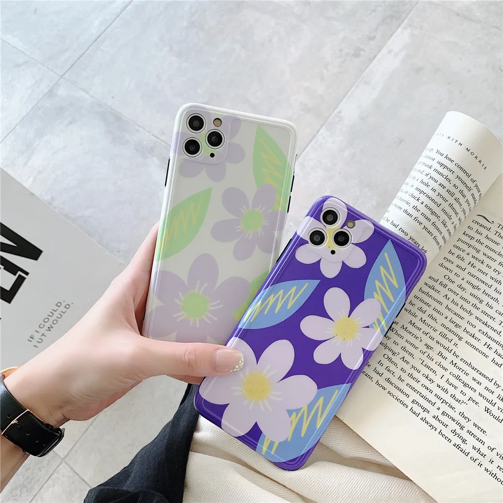 Силиконовый чехол с милыми летними цветами для iPhone X XS 7 8 11 pro Plus телефона