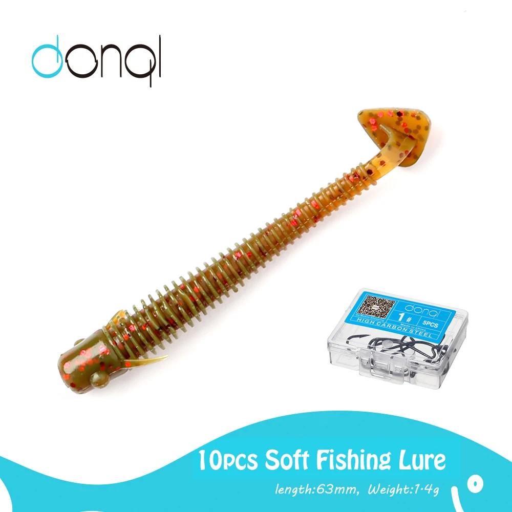 

DONQL 10 шт. 6.3cm1.4g мягкие воблеры, силиконовые приманки черви крючковый лов искусственный воблер рыбный запах воблеры Shiner от Карп Рыболовная Пр...