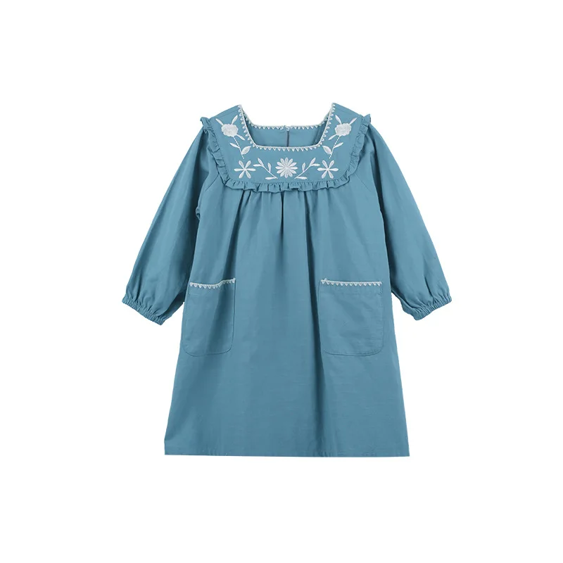 

2020 Autumn Girl Princess Dress Children Embroidery Flower Long Sleeve Dress Girl Clothing 2-8 Years Old Children's Clothing