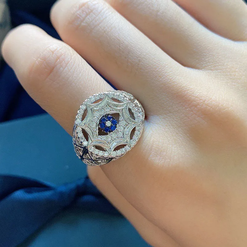 Женское и мужское кольцо из серебра 925 пробы с мелким цирконием | Украшения