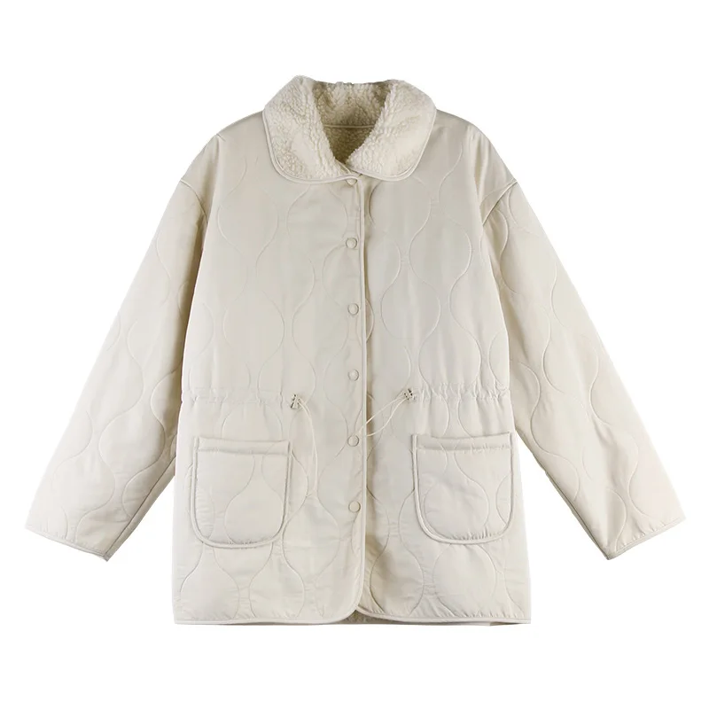 

Cotton-padded jacket women Korean style loose oversize tide 2020 autumn and winter new Hong Kong style to overcome plus velvet t