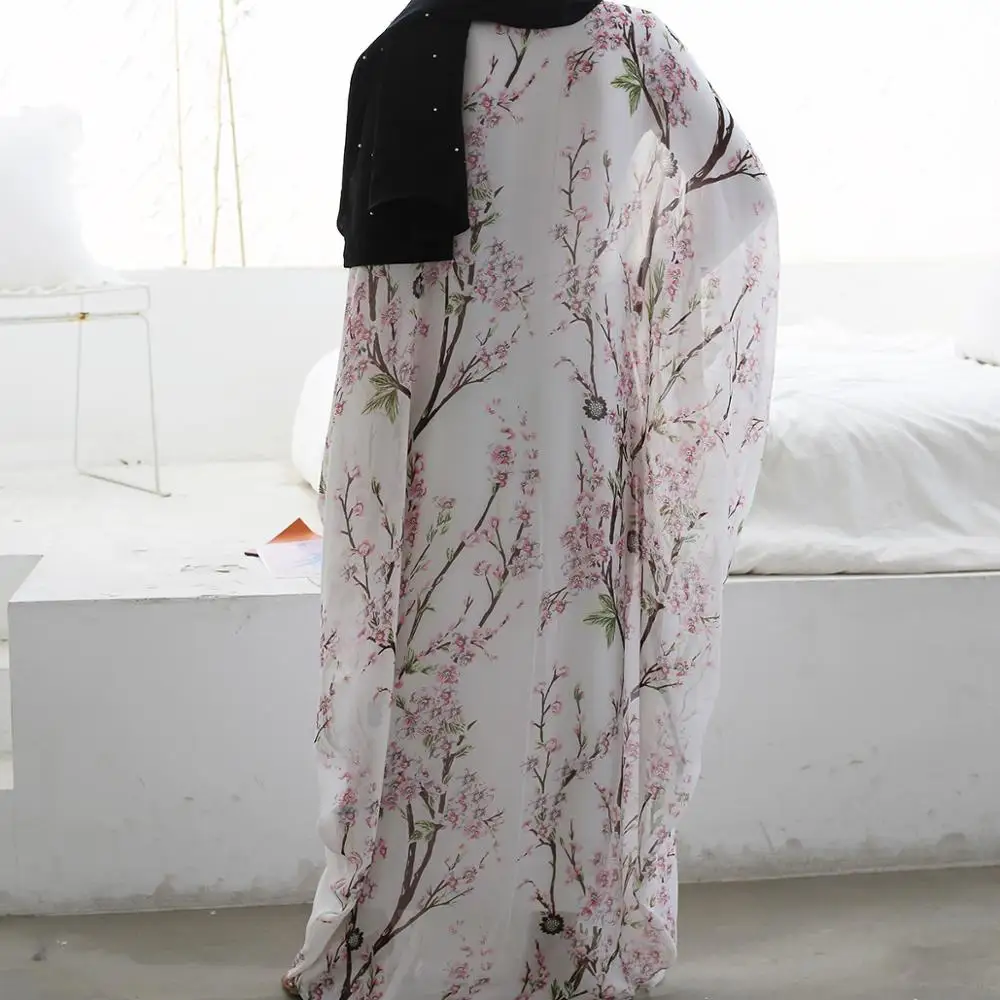 Женский шифоновый кардиган Abaya свободный тонкий с рукавом летучая мышь из Дубаи