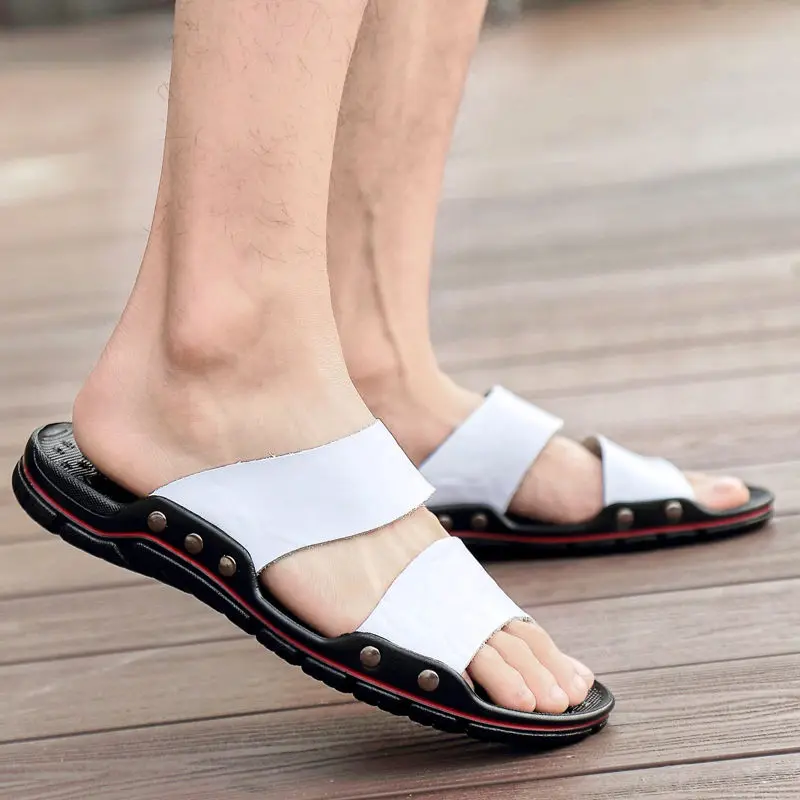 Сандалии мужские из спилка и кожи дышащие повседневные большого размера 48 | Обувь