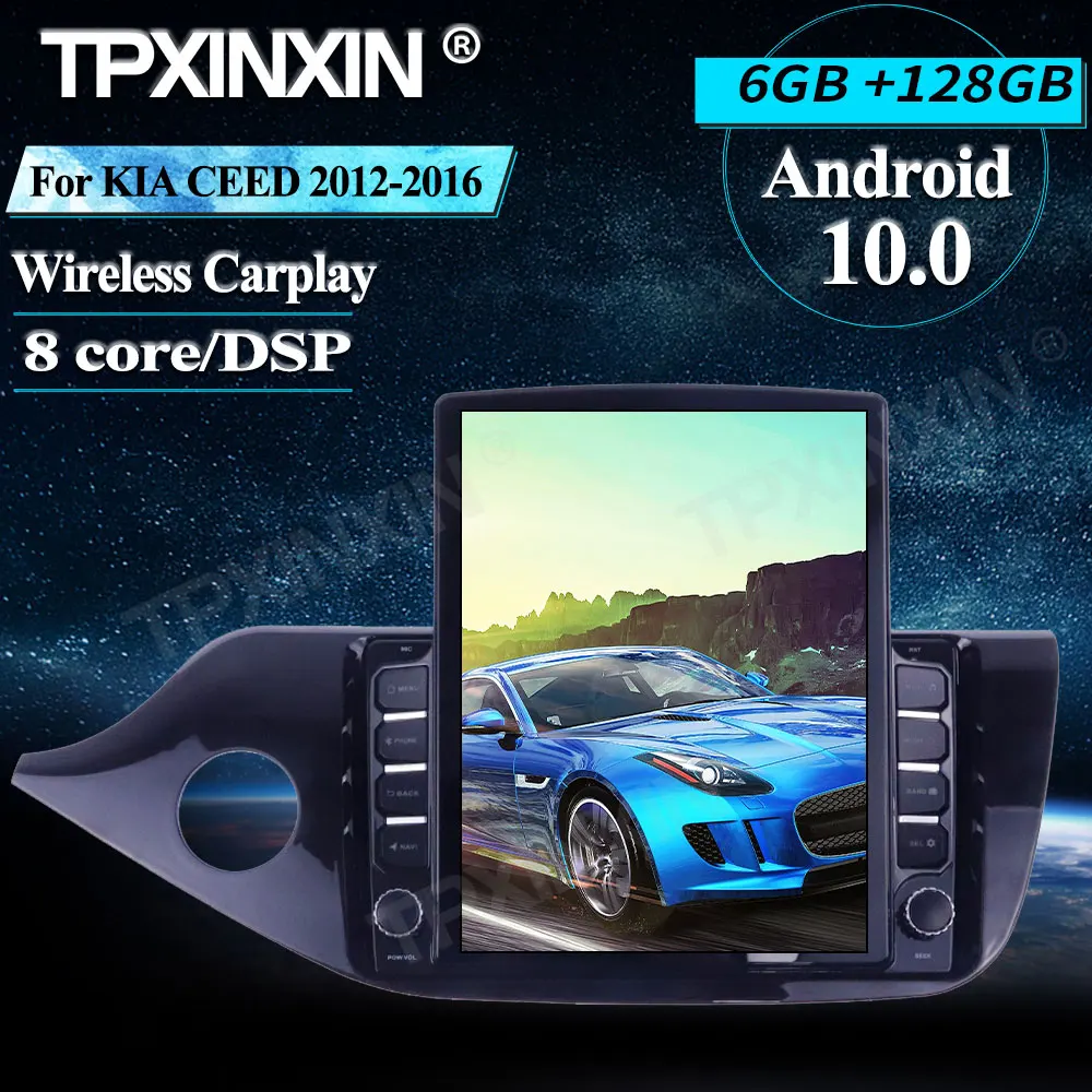 구매 4G LTE 무선 카플레이 자동차 GPS 내비게이션 스테레오 수신기 6 + 2012G, 기아 씨드 2016-128 용 라디오 플레이어 라디오 IPS DSP