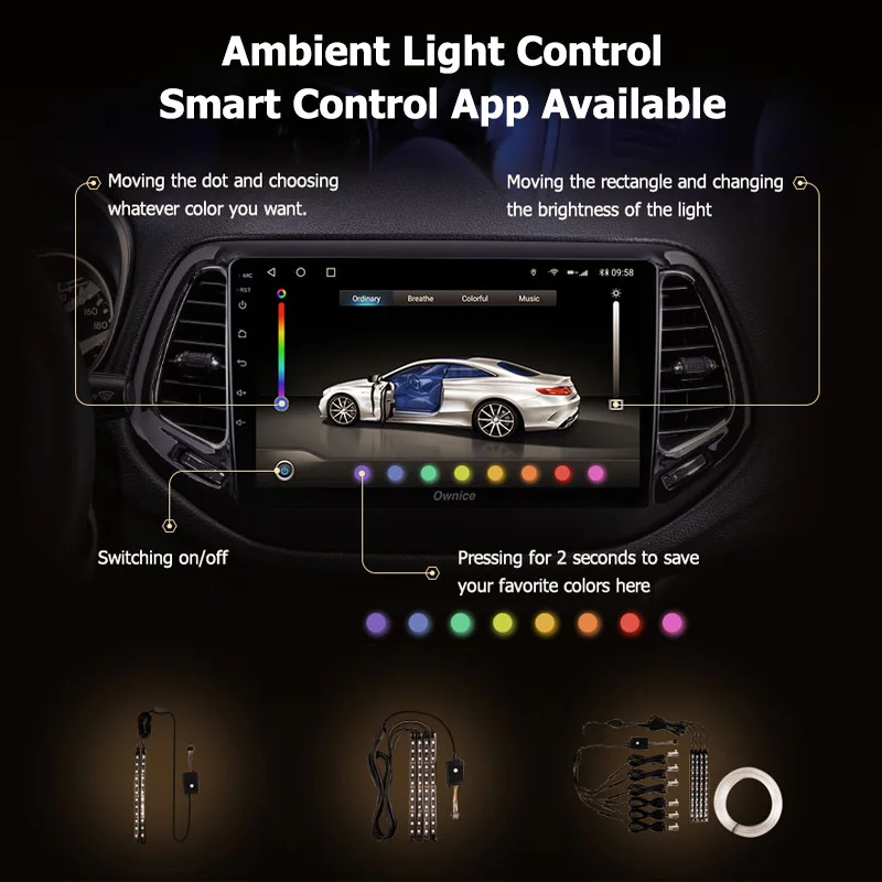 ownice android 10 0 k7 car auto radio for peugeot 3008 1 2009 2016 6g128g 8 core 360 panorama 5g wifi 4g lte atmosphere lamp free global shipping