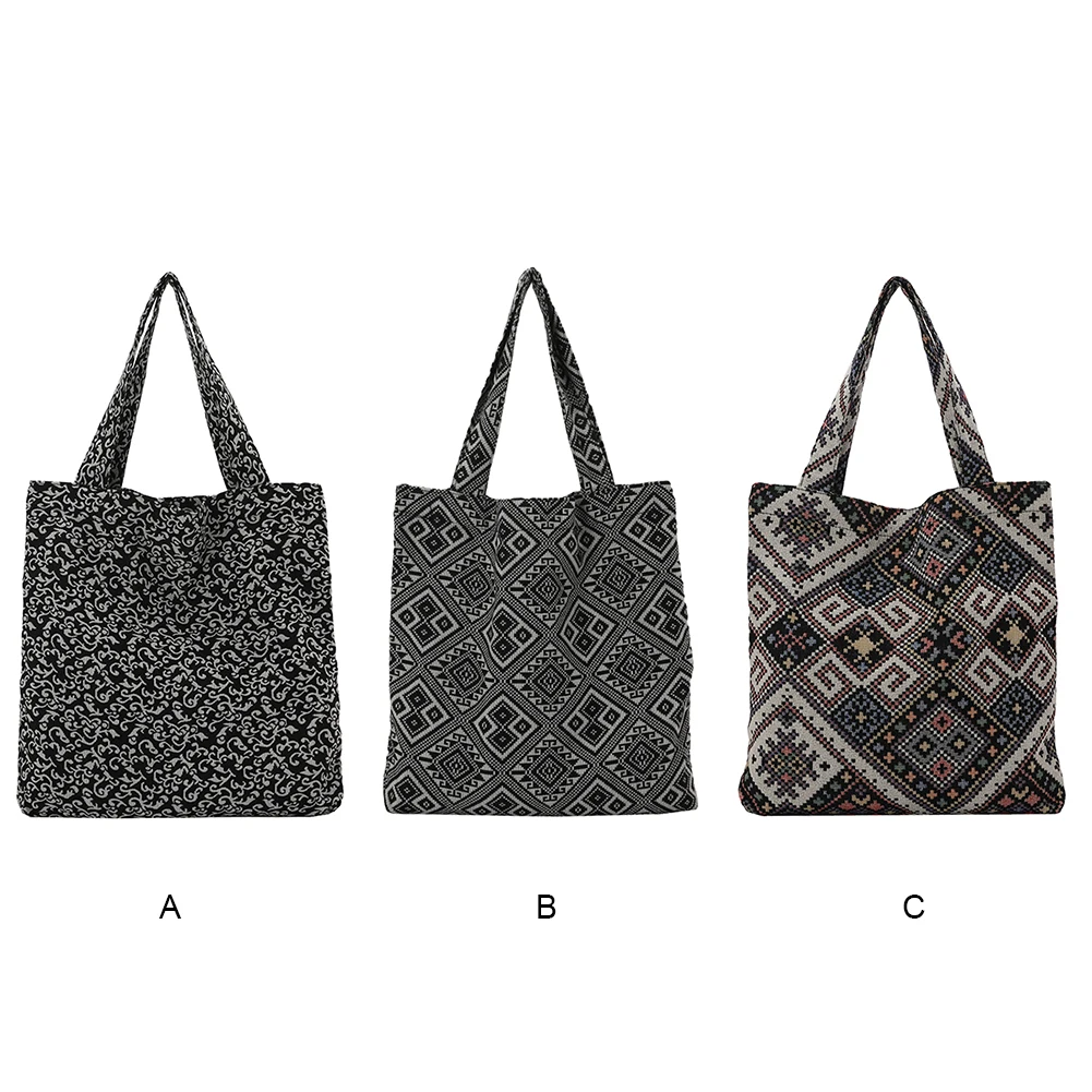 

Vintage Women Plaid Printing Canvas Large Capacity Tote Shoulder Shopping Bags Women Handbags Designer