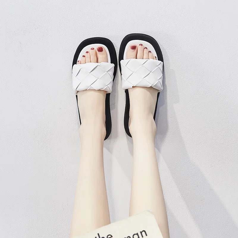 Женские шлепанцы летние на платформе 5 см Домашние уличные Вьетнамки Босоножки