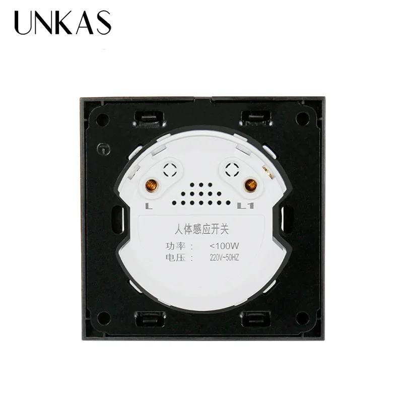 UNKAS Новое поступление кристальная панель из закаленного стекла датчик движения