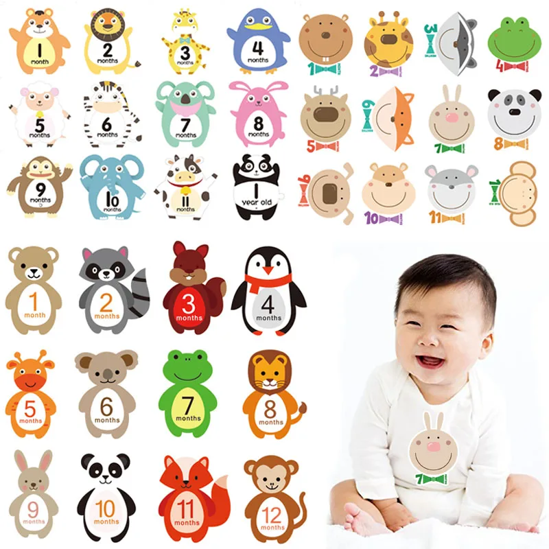 

Памятная карточка с цифрами для новорожденных детей, 12 шт.