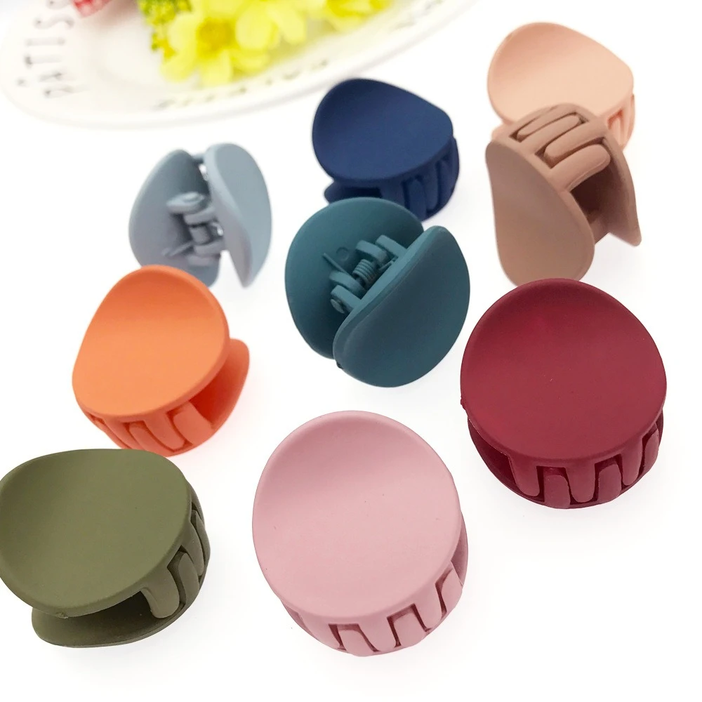 Модные женские матовые заколки для волос однотонные милые геометрические