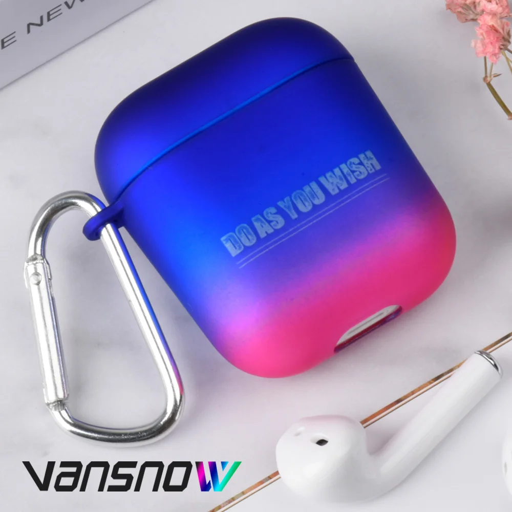 Уникальный градиентный защитный чехол для Airpods, чехол, беспроводной Bluetooth, чехол для наушников, для Airpods 2/1, аксессуары для Airpods