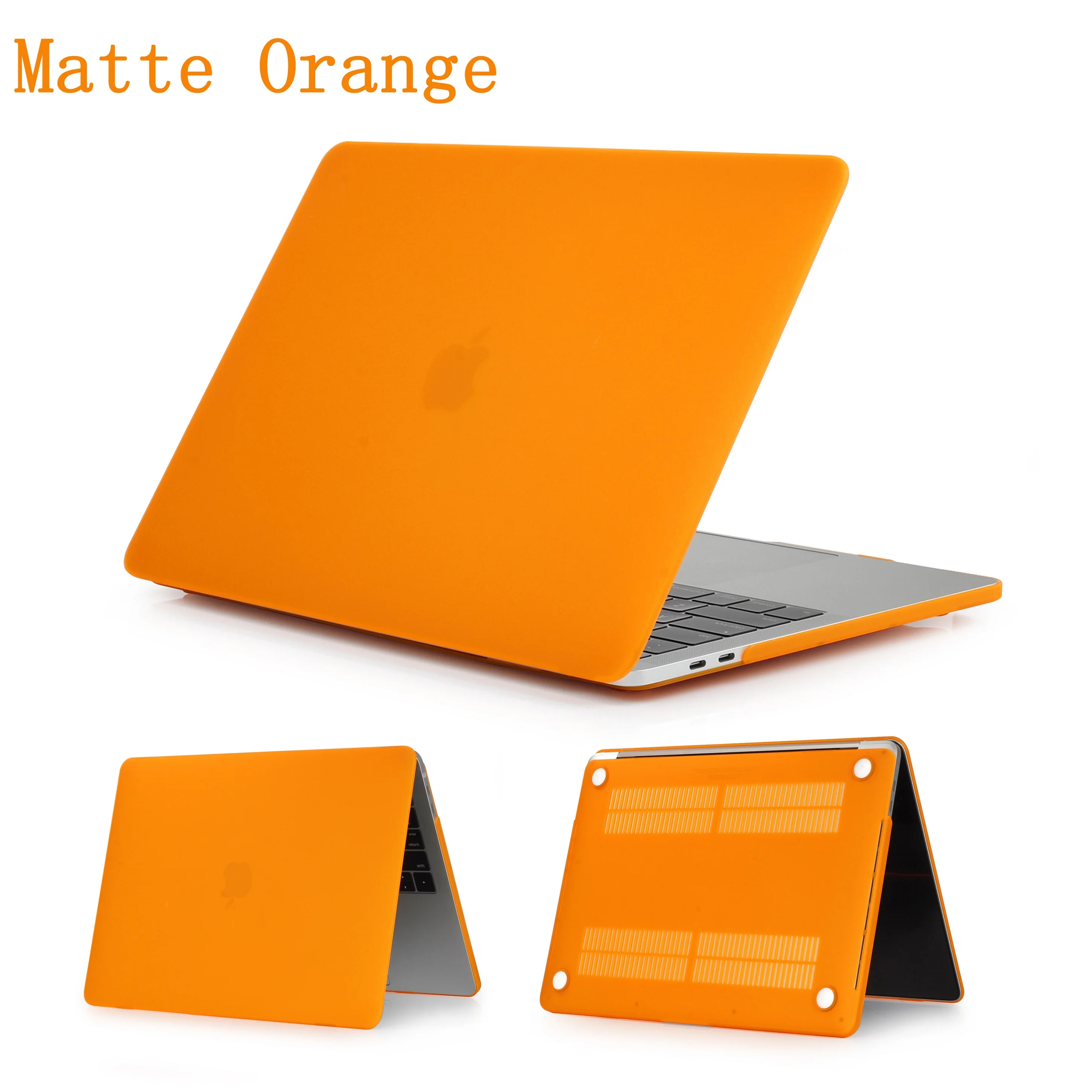Matte Orange Кристальный матовый чехол для Apple Macbook Air Pro retina 11 12 13 15, для Mac book New Pro 13,3 15,4 дюймов с сенсорной панелью, A1932+ подарок - Цвет: Matte Orange