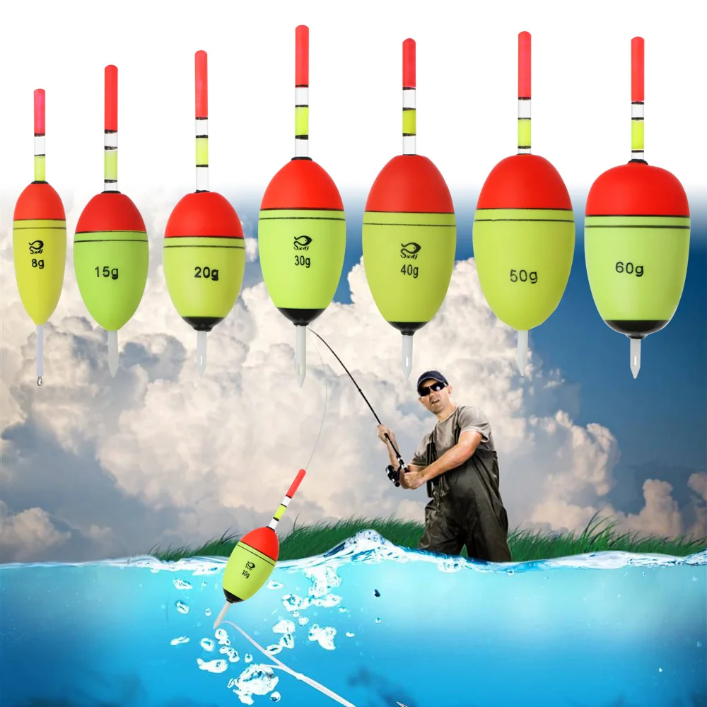 

EVA Luminous Fishing Night Float Light Stick Foam Plastic Bobber Sea Rock Fishing Striking Floats 8/15/20/30/40/50/60g