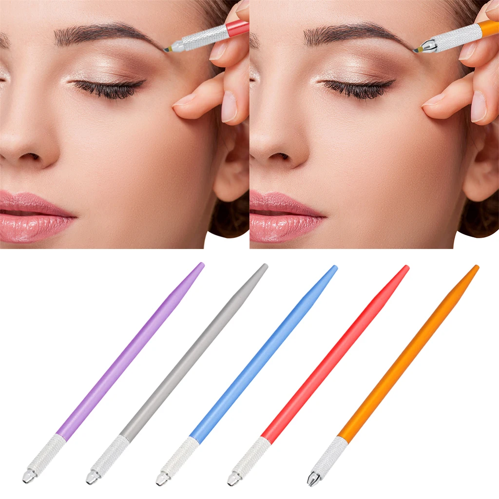 

5 цветов одного мануального татуажа бровей, микро лезвия, для тату бровей Перманентный макияж ручная ручка