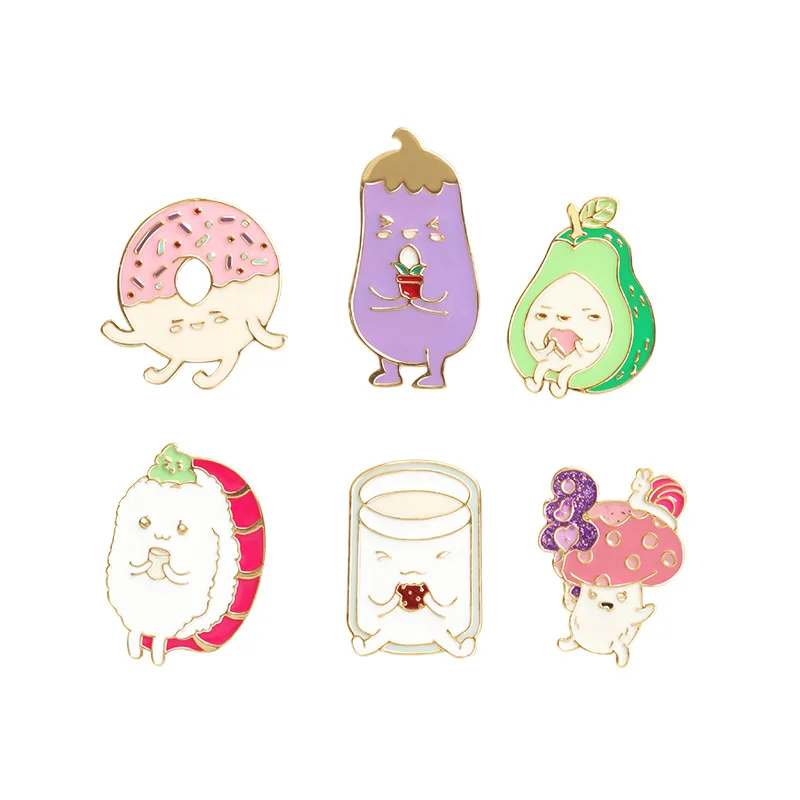 Забавные мультяшные броши в виде овощей и фруктов подарки для женщин