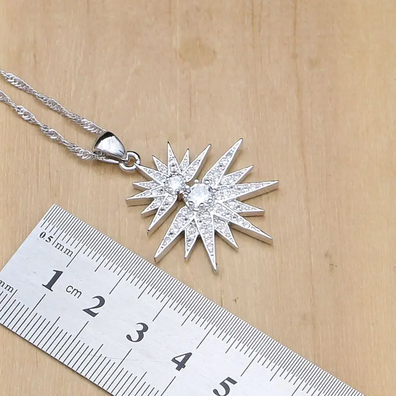 Комплекты ювелирных изделий из серебра 925 пробы с белыми Фианитами кристаллами