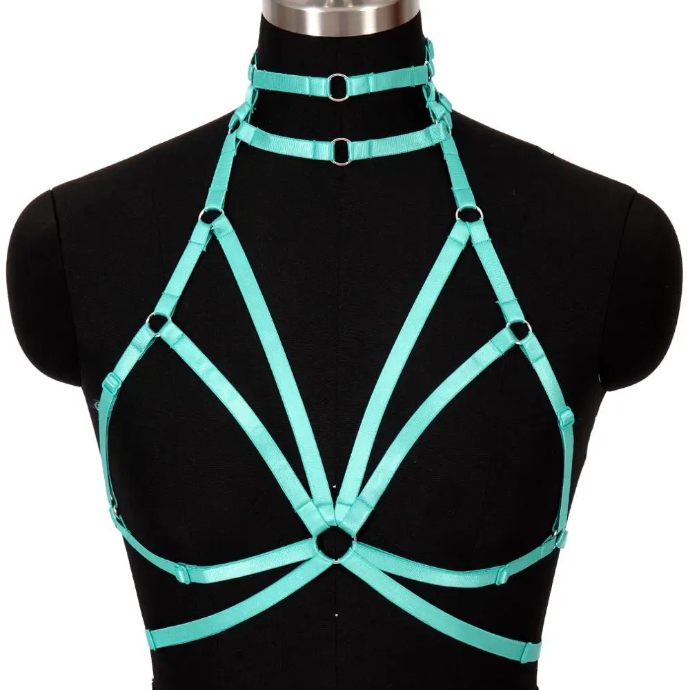 O0335-Jade-Green Лямочный предохранительный пояс зеленый Бюстгалтер с перекрещенными ремешками пояс чулки с подвязками плюс размер эластичное панк готическое нижнее белье ажурные ночные клубы - Цвет: O0335-Jade-Green