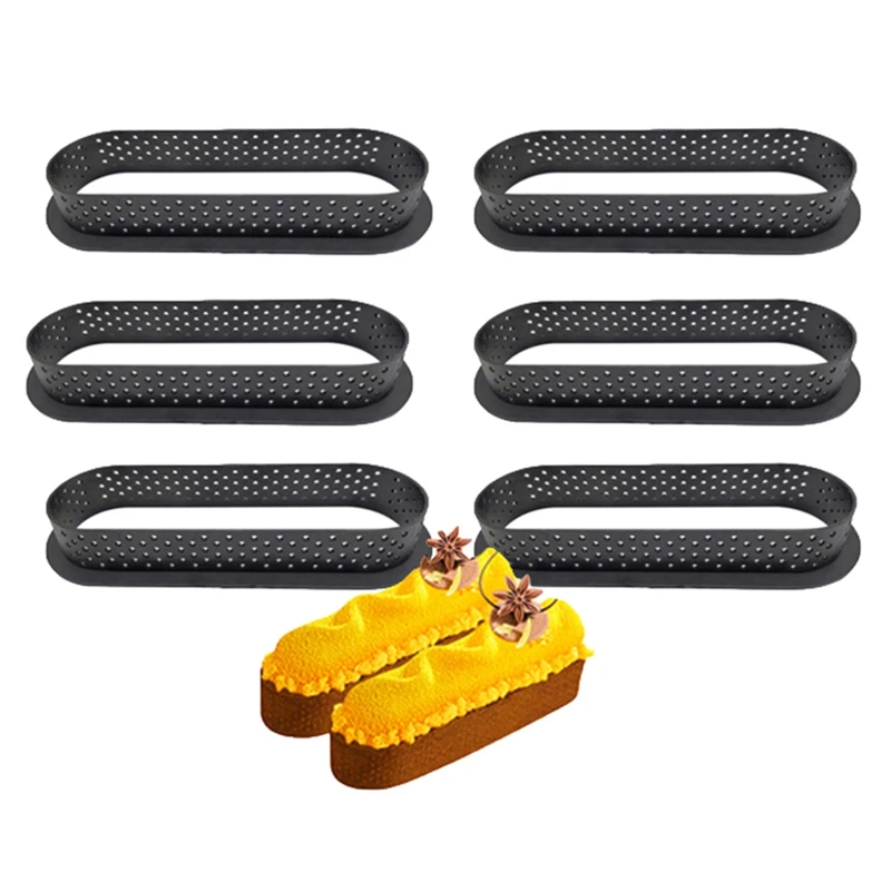 Яичный Тарт пирожное набор колец пластиковая перфорированная овальная форма