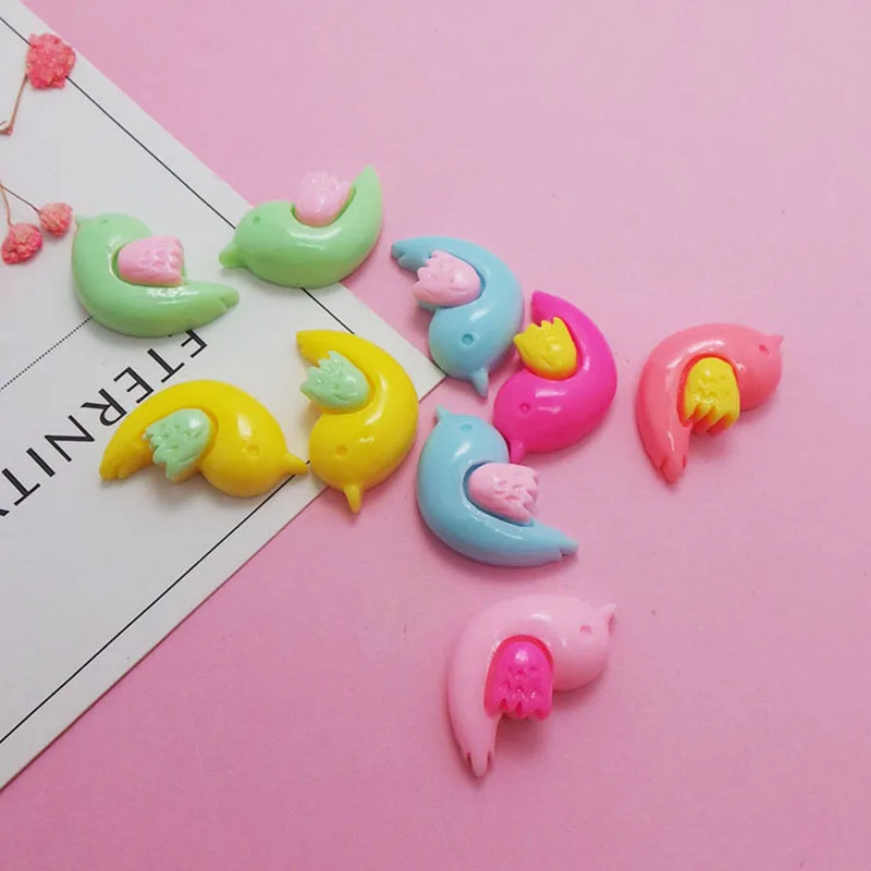 

50 шт. Милая Смола красочные птицы плоская спина, кабошон фигурка камень украшения DIY Скрапбукинг волосы лук телефон ремесла