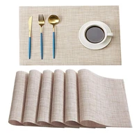 Bamboo PVC Pattern Placemat Heat-Resistant Stain Anti-Skid Washable Table Mats Kitchen Easy to Clean 2020 Christmas Decorations