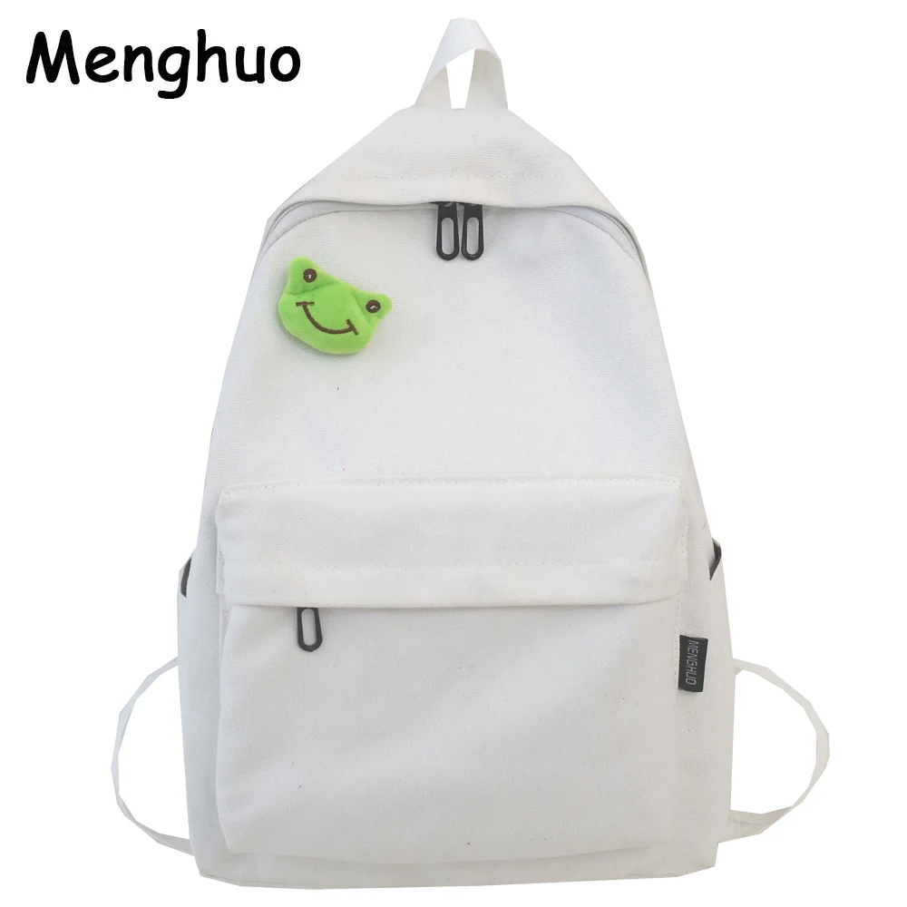2019 Canvas Backpack Women Fashion Shoulder Bag Solid Color School for Teenage Girl Children Backpacks Travel Bags Mochilas | Багаж и