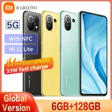 Global 5G Version Xiaomi Mi 11 Lite Smartphone RAM6GB+ ROM128GB Snapdragon 780G AMOLED Full Screen 64MP 4250mAh Battery With NFC