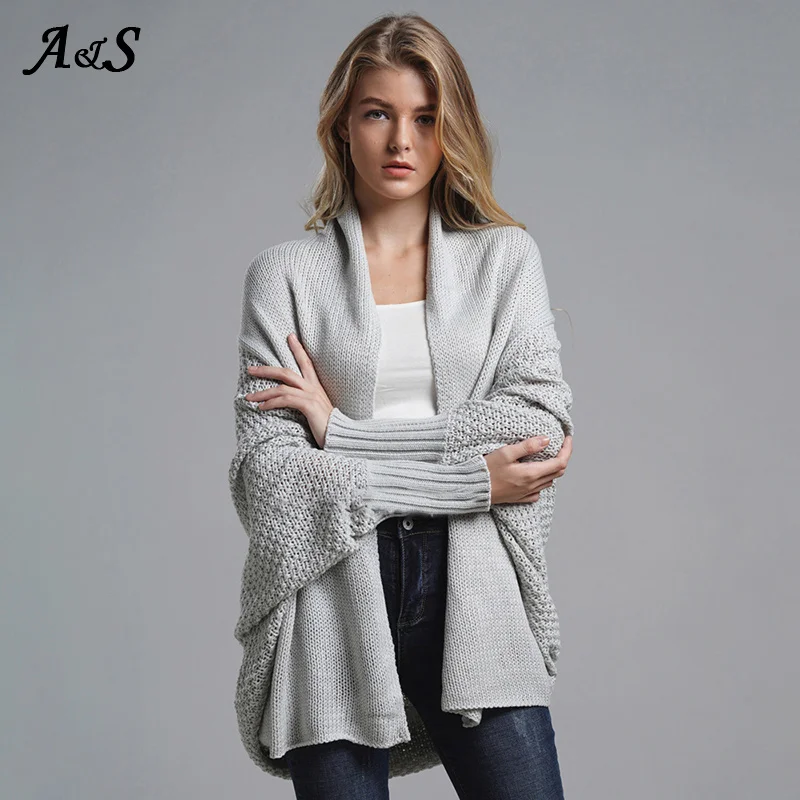 Anbenser Oversized Sweater Cardigan Knitted Women's Clothes Patchwork Batwing Sleeves Outerwear Female Winter Plus Size Overcoat |