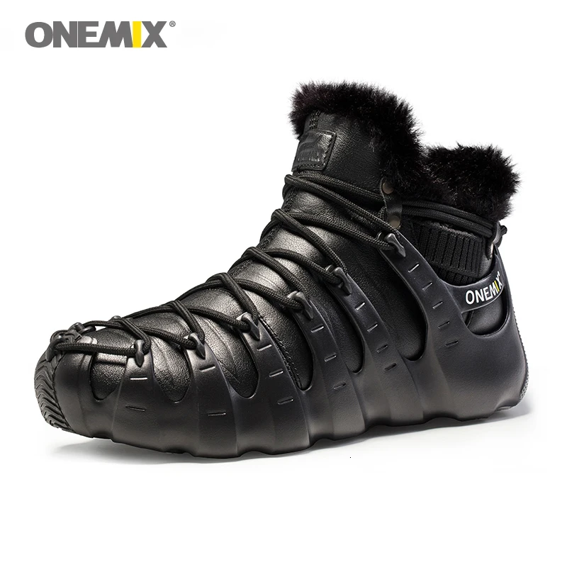 ONEMIX Brand Men Winter Snow Boots Waterproof Leather Sneakers  Man Anti Slip Shoes for Women Outdoor Trekking Shoe Warm Keeping