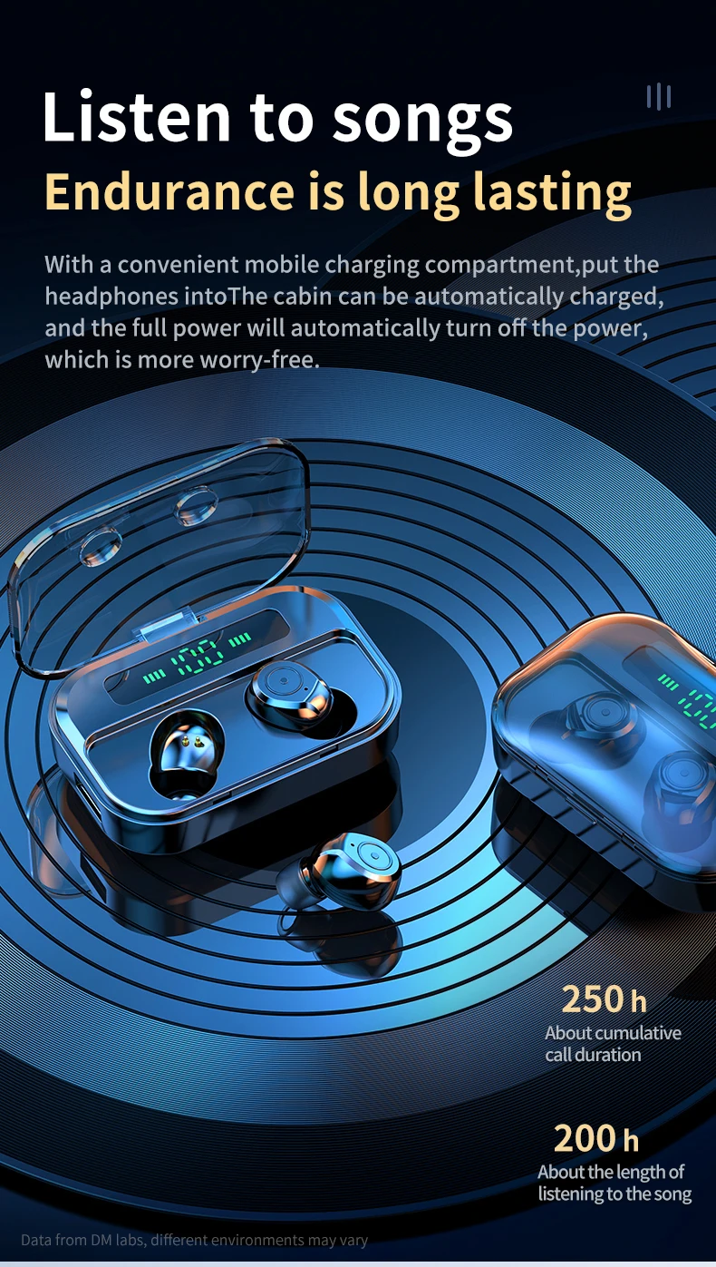 Новые мини Bluetooth беспроводные 5,0 наушники спортивные HIFI стерео HD микрофон музыка Handfree IPX7 водонепроницаемый для смартфона