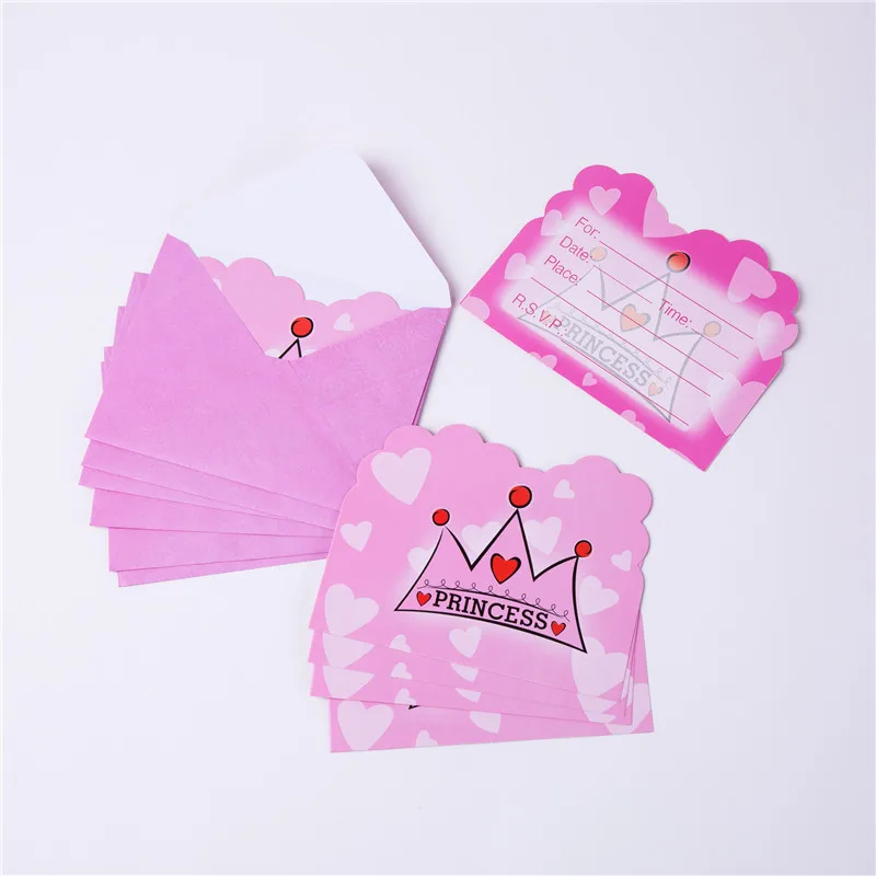 Розовая корона для принцессы тема одноразовая посуда салфетки бумажные тарелки