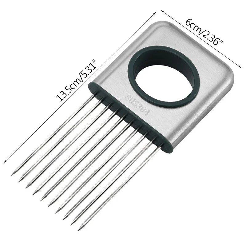 

Slicer Tender Meat Needle Stainless Steel Onion Slicer Kitchen Gadget Household Multifunctional Onion Needle