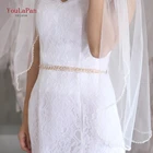 YouLaPan SH28-G золотой свадебный пояс, вышитый бисером, пояс с аппликацией кристаллов, пояс для платья невесты, пояс для платья, женский пояс для платья