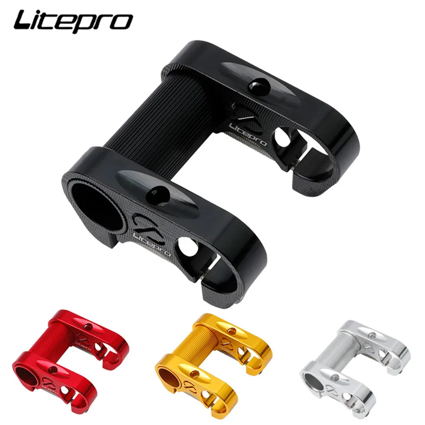 

Litepro LP Double Stem S95 Folding Bike Stright Handle Stem 412 Hollow CNC Ultralight Bicycle Stem SP8 Conversion Aluminum Alloy