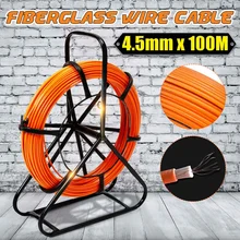 100M 4.5mm Fiberglass Fish Tape Reel Puller Conduit Ducting Rodder Pulling Wire Cable Ducting Rodder Pulling Wire Cable Puller