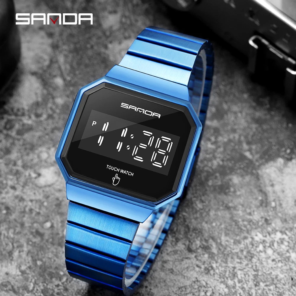 SANDA 2020 новые модные мужские часы с сенсорным экраном водонепроницаемые наручные