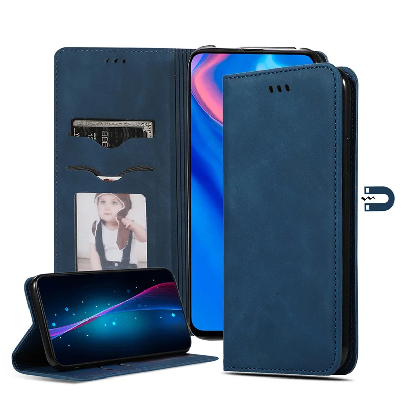 Синий Роскошный Ретро Чехол-кошелек для Xiao mi Red mi 7A 7 K20 Note8 PRO NOTE 7 Note 6 mi 9T Pro откидная крышка mi 9 SE кожаный чехол для мобильного телефона - Цвет: Синий