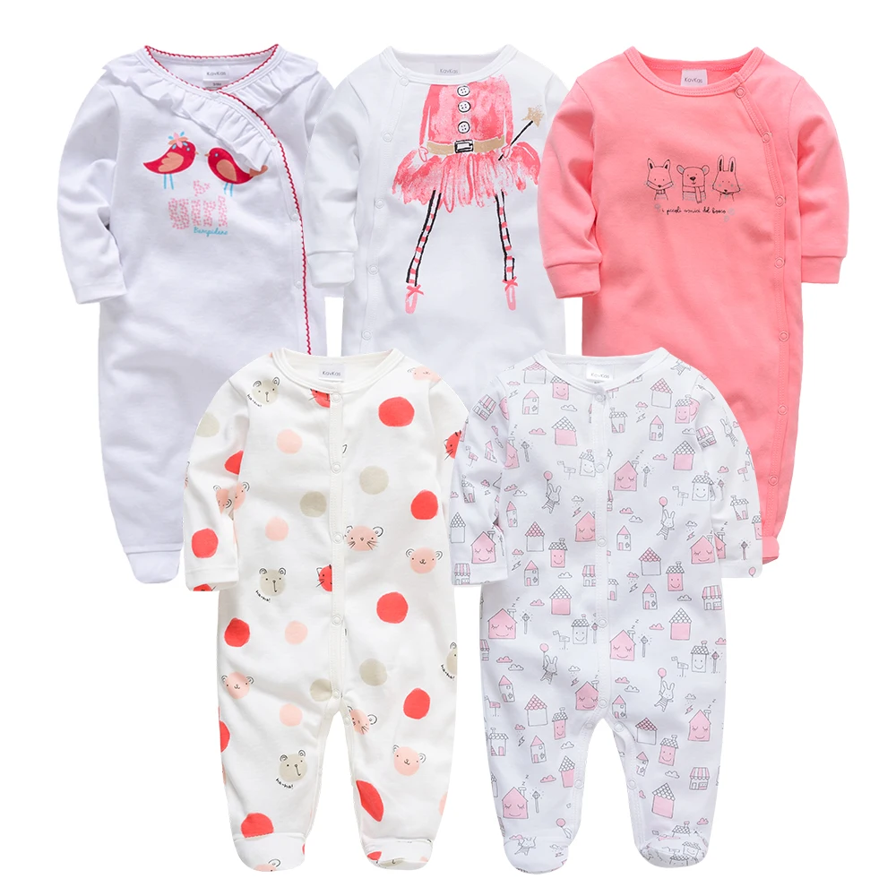 

Kavkas 3pcs 5pcs New Body Baby Girl Boy Cotton Cartoon Printing Cute Baby Girl Bodysuit Breathable Soft Newborn Sleepers