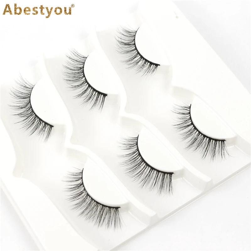 

Abestyou 3pairs Fluffy Soft Wispy Volume Natural long False Eyelashes Eye Lashes Reusable Eyelashs Makeup