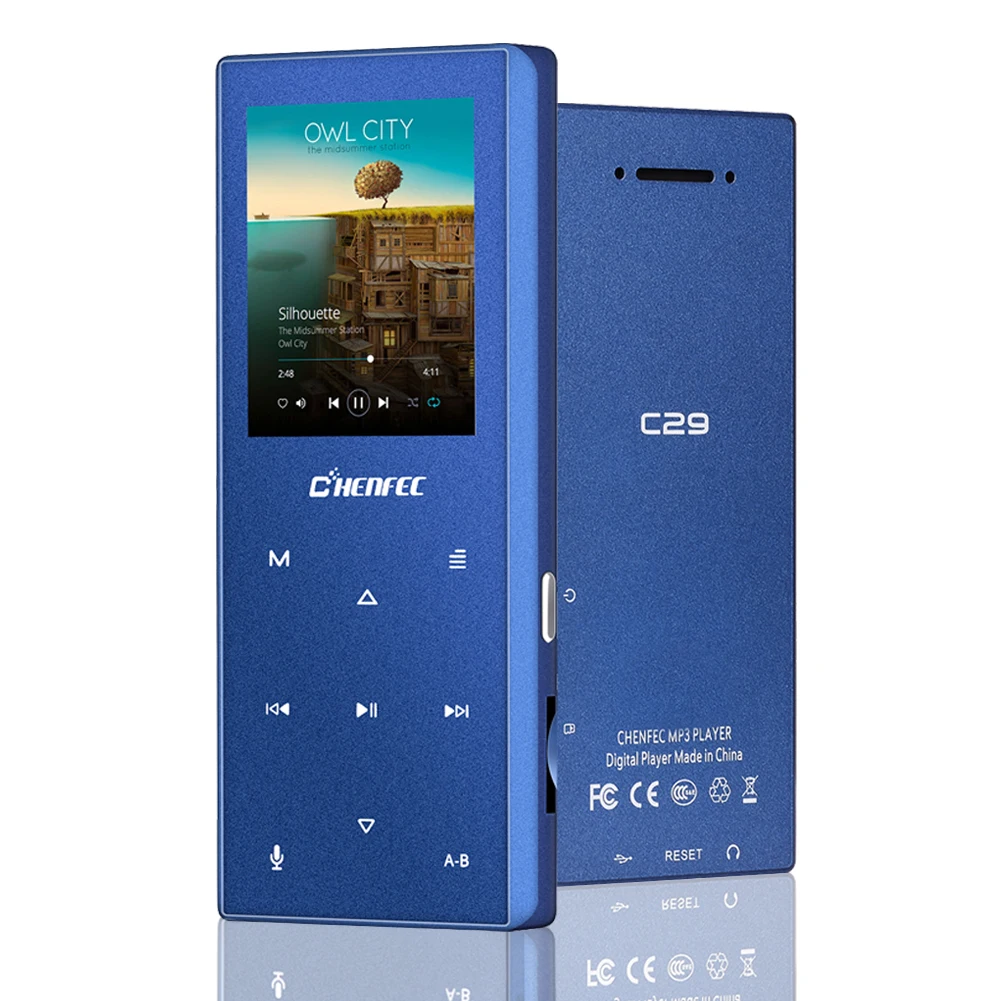 C29-mp3 player-Blue Mp3-плеер с Bluetooth, встроенный динамик, металлический музыкальный плеер без потерь с fm-радио, электронная книга для Walkman с поддержкой tf-карты до 128 ГБ - Цвет: C29-mp3 player-Blue