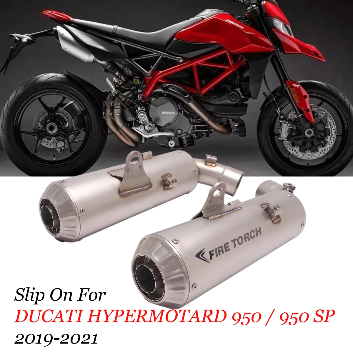 

Слипоны для DUCATI Hypermotard 950 SP 2019-2021, модифицированный глушитель выхлопной трубы для мотоцикла GP, левый и правый