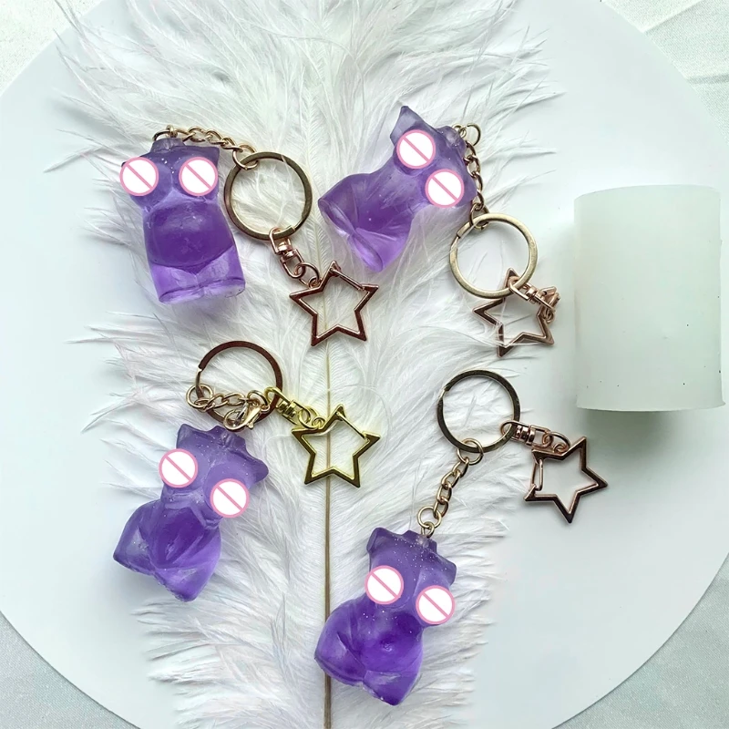 

Crafts 3D Female Model Keychain Epoxy Resin Mold Pendant Casting Silicone Mould T84A