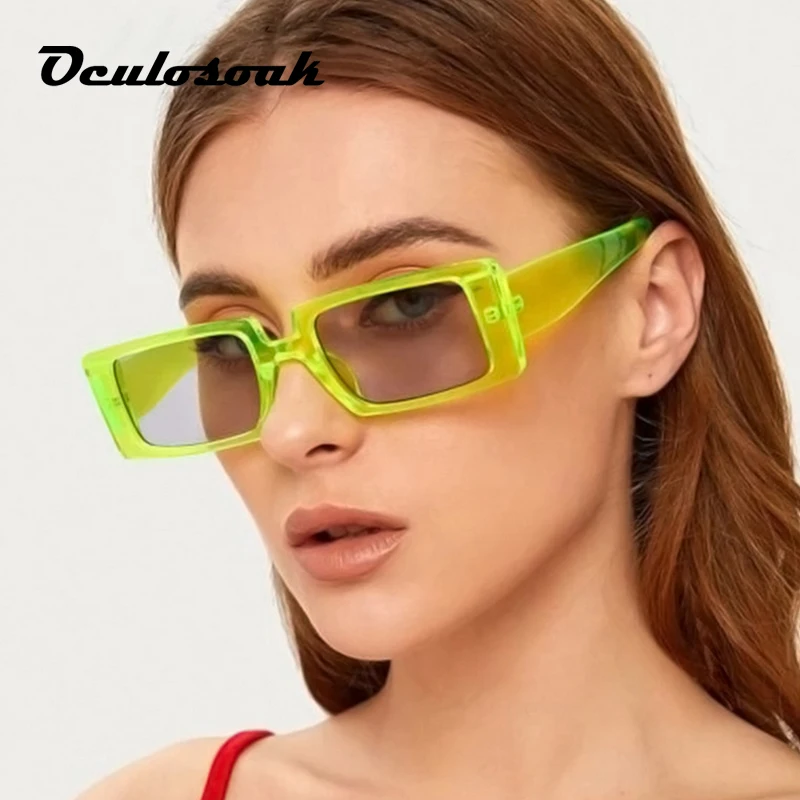 Новые модные квадратные солнцезащитные очки женские трендовые прозрачные